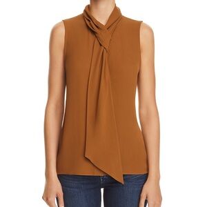 Theory silk tie neck top size medium